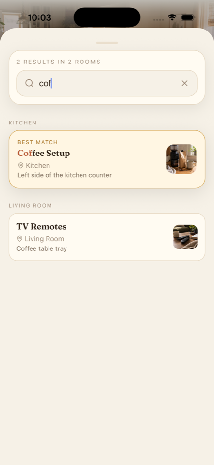 Casa search screen